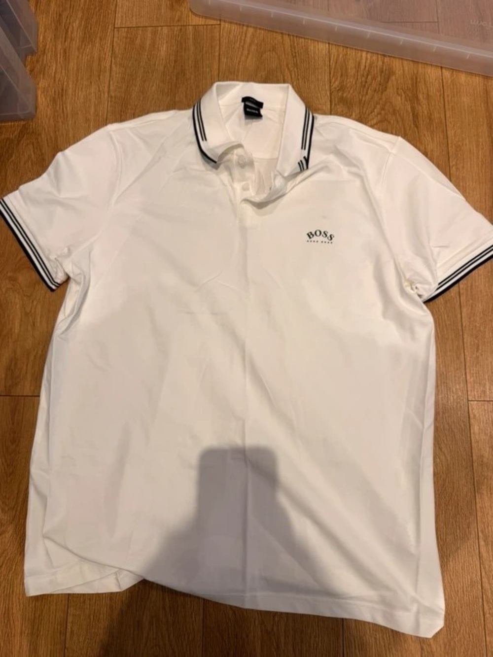 Hugo Boss White Polo with Navy Trim